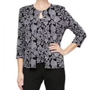 Alex Evenings Women's Twin Set Scoop Neck Tank & Mandarin Neck Jacket Sz 2X NWT